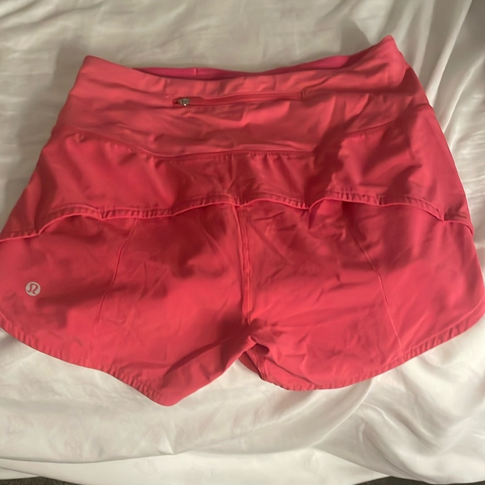 Lululemon Athletica Pink Athletic Shorts Moisture-Wicking Mid-Thigh
